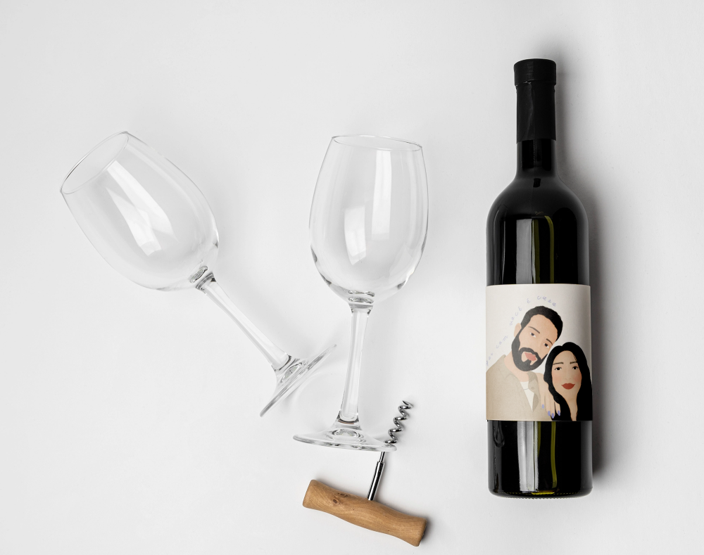 Labeling wine mockup design